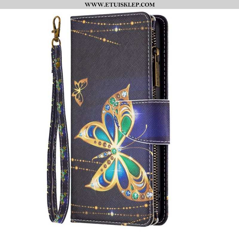 Etui Folio do Oppo Find X5 Lite Zapinana Na Zamek Saszetka Royal Butterfly